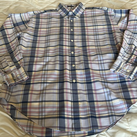 Norsport Brand 100% Cotton Long Sleeves Plaid Design Men’s Dress Shirt Medium - Picture 12 of 13